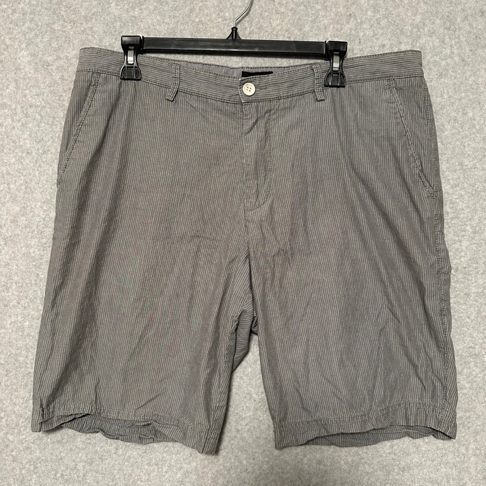 Hugo Boss Clyde Shorts Mens 36 Grey White Pinstripe Regular Fit Chino 50195848